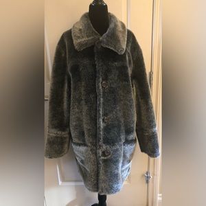 Reversible faux fur coat